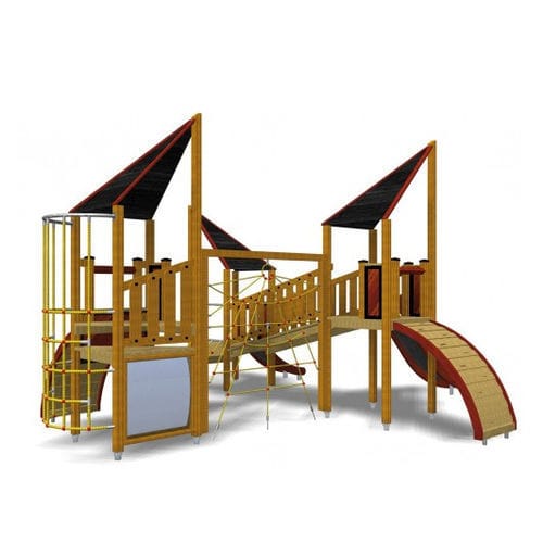 Structure de jeu pour aire de jeux - MODULO PIÙ  - TLF srl - en inox / en bois / modulaire
