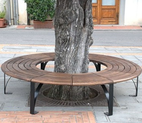 Corset d'arbre avec banc public intégré - ELBA  - TLF srl - en bois / en métal
