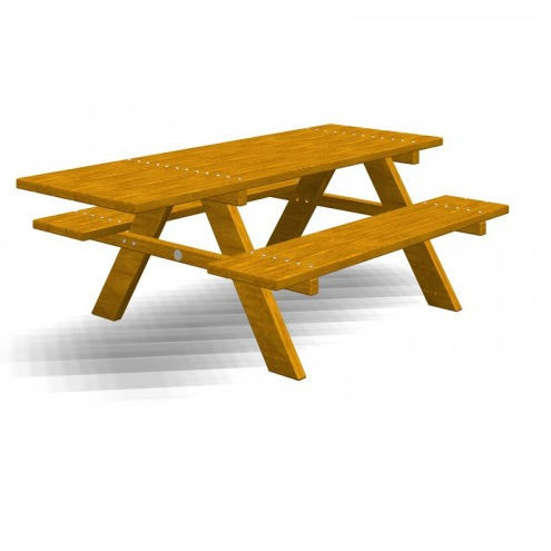 Table de pique-nique contemporaine - VIESTE   - TLF srl - en bois / avec piètement en bois / rectangulaire
