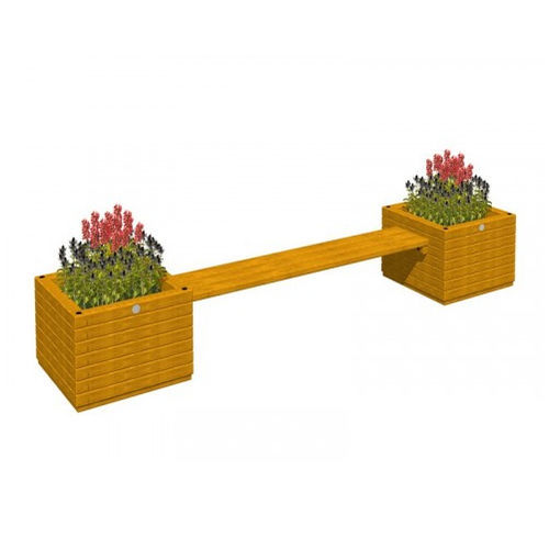 Jardinière en bois - 3.330/B  - TLF srl - carrée / avec banc intégré / contemporaine