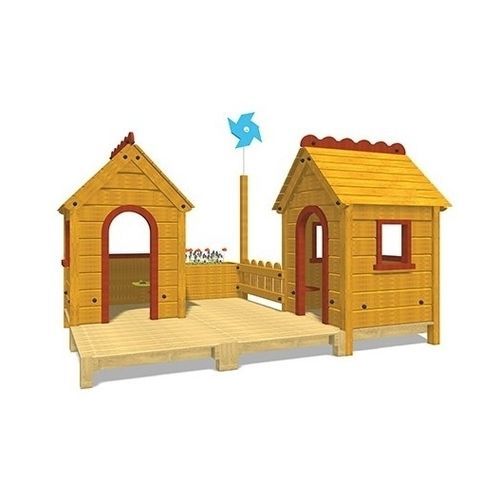 Cabane pour enfant pour aire de jeux - VILLAGGIO PRIMAVERA B   - TLF srl - étanche / au sol / en bois