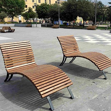 Chaise longue contemporaine - FORMIA  - TLF srl - en bois / en métal / d'extérieur