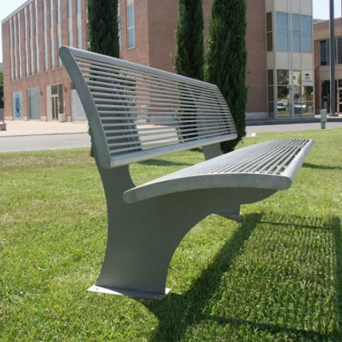 Banc public contemporain - SAN REMO  - TLF srl - en acier inoxydable / avec dossier / sans accoudoirs