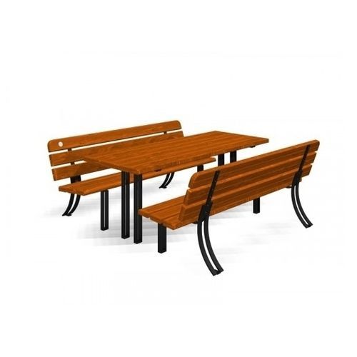 Table de pique-nique classique - ISIDORA  - TLF srl - en bois / avec piètement en acier / rectangulaire
