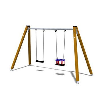 Balançoire en métal - CAMILLA G GZJ   - TLF srl - en bois / pour parc de jeux / double