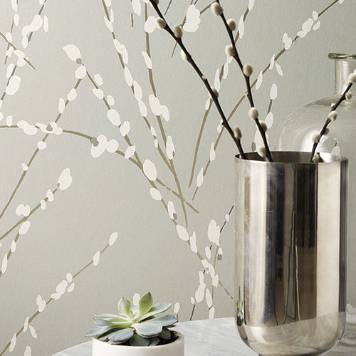 Papier peint contemporain - FLORIS : MIKADO - ROMO - à motif / aspect tissu / gris