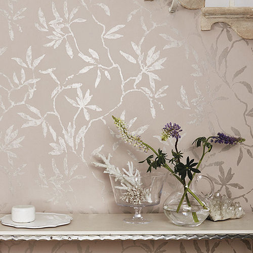 Papier peint contemporain - FLORIS : SEFINA - ROMO - à motif / aspect tissu / gris