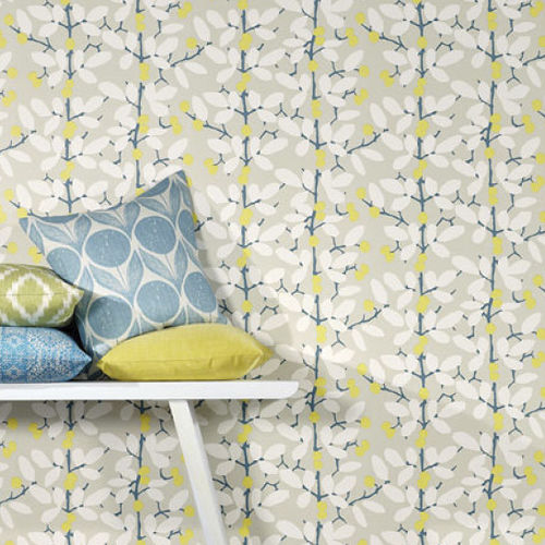 Papier peint contemporain - ORVIETO : ILSA - ROMO - à motif floral / aspect tissu / gris
