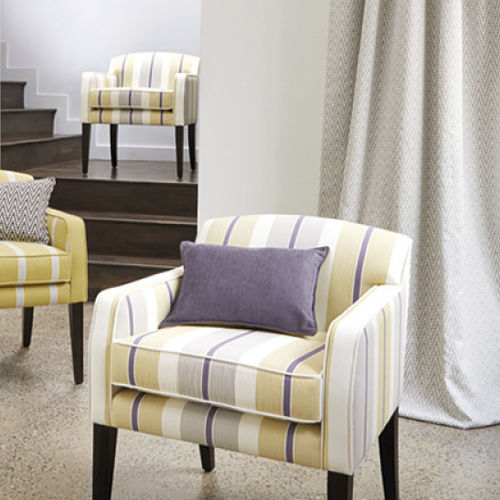 Tissu d'ameublement - KITSON : CAMBER - ROMO - pour rideaux / à rayures / en coton