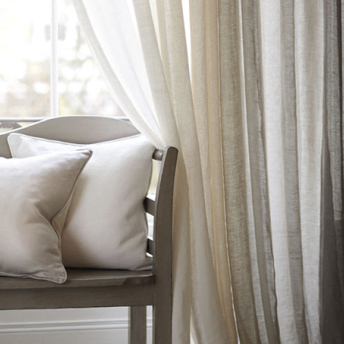 Tissu d'ameublement - DAMARIS : CENDAL  - ROMO - pour rideaux / uni / en polyester