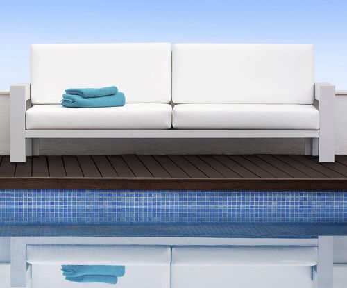 Canapé contemporain - LAGUNA BLUE 3 - Tadel Grup - de jardin / en tissu / blanc