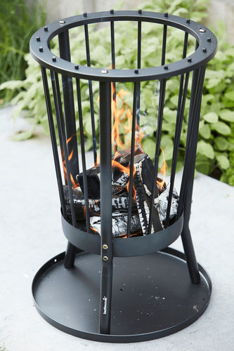 Brasero de jardin à bois - Modern Ronda - BARBECOOK - en acier laqué / rond / noir