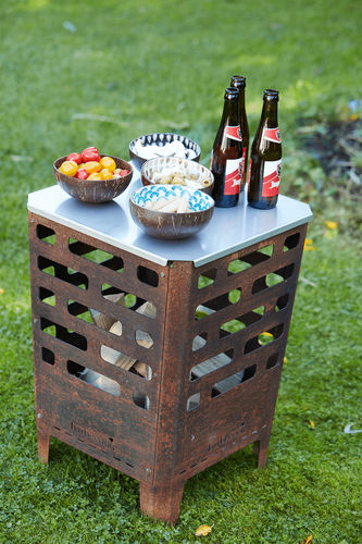 Brasero de jardin à bois - Jill - BARBECOOK - en fonte / en acier laqué / rond