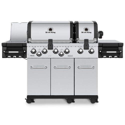 Barbecue à gaz - REGAL S 690 PRO INFRARED - Broil King - sur roulettes / en acier inoxydable / avec rangement