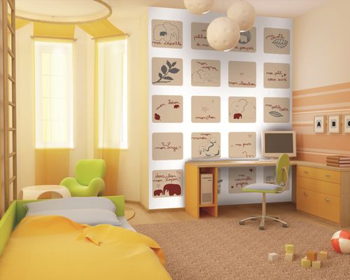 Papier peint contemporain - MON CHOUCHOU  MURAL LITTLE ONES L0414080 - BIANCHI LECCO SRL - couleur / lavable / photo