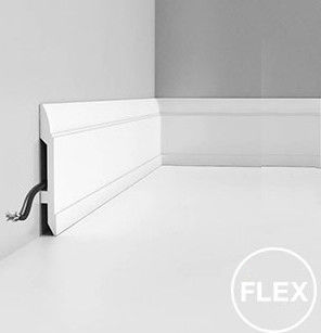 Plinthe en polyuréthane - SX104 FLEX - BIANCHI LECCO SRL - moulurée / pour cablage électrique / flexible