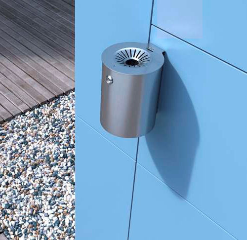 Cendrier mural - M2 - CITY DESIGN - en inox / pour extérieur / pour espace public