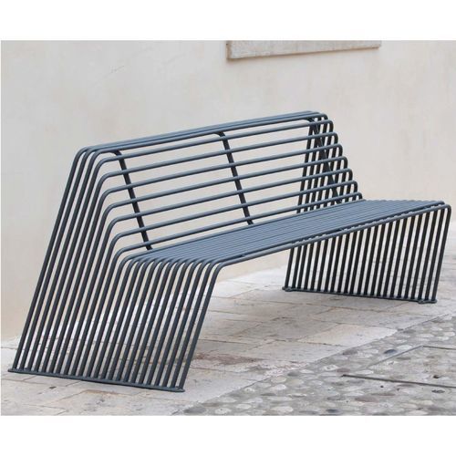 Banc public contemporain - OBLIQUE  - CITY DESIGN - en acier galvanisé / avec dossier / sans dossier