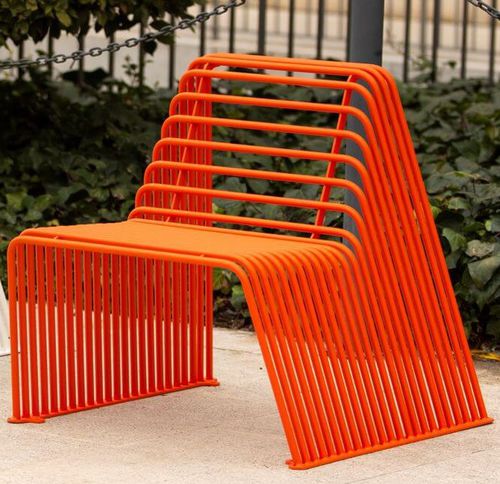 Fauteuil contemporain - OBLIQUE S - CITY DESIGN - en acier galvanisé / en acier galvanisé / blanc