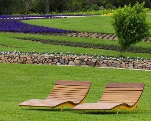 Bain de soleil contemporain - BOJON D - CITY DESIGN - en pin / en bois de feuillus / en acier