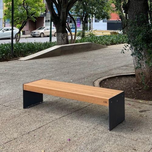 Banc public contemporain - LENA - CITY DESIGN - WPC / en acier galvanisé / en bois