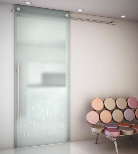 Porte d'intérieur - TEKNO : DUE - ACIDATO - FOA - en verre / en inox / coulissante