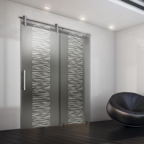 Porte d'intérieur - TEKNO : UNO - BLUES GRIGIO ARDESIA - FOA - en bois / en verre / en inox