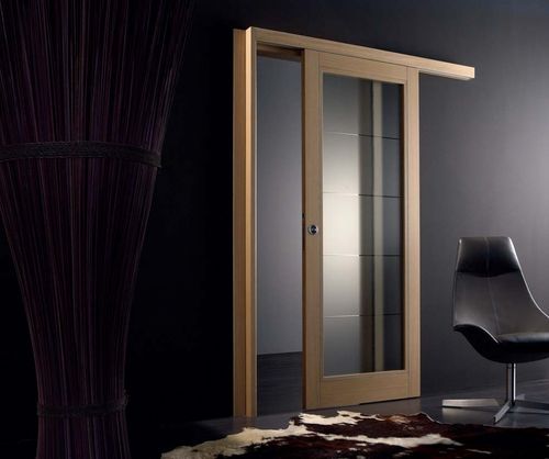 Porte d'intérieur - ORIONE - GHIZZI & BENATTI - en bois / coulissante / vitrée