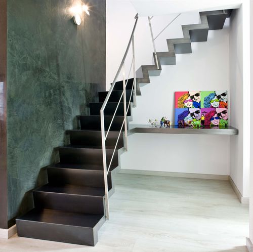 Escalier quart tournant - A 225 - METALL CONCEPT - à marches en métal / structure en métal / résidentiel