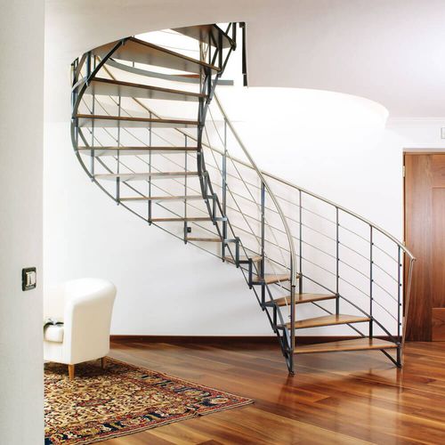 Escalier hélicoïdal - B 402 - METALL CONCEPT - à marches en bois / structure en métal / résidentiel