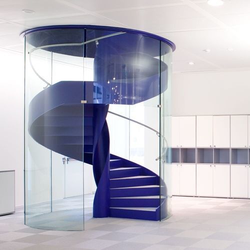 Escalier en colimaçon - B 413 - METALL CONCEPT - à marches en pierre / structure en métal / professionnel