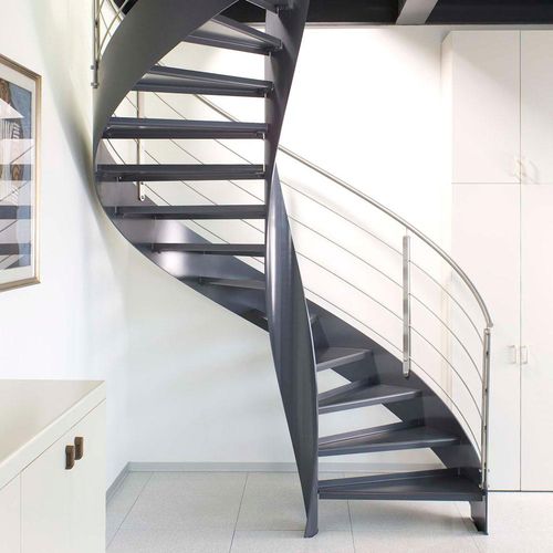 Escalier en colimaçon - E 310 - METALL CONCEPT - à marches en métal / structure en acier / résidentiel