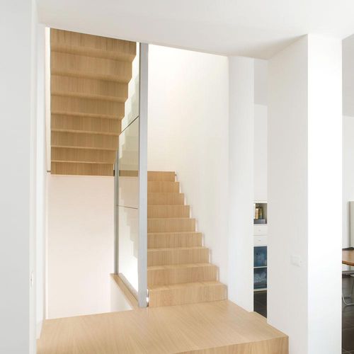 Escalier demi-tournant - A 226 - METALL CONCEPT - à marches en bois / structure en métal / résidentiel