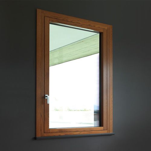 Fenêtre en bois - FLAT SERIES - PB FINESTRE - en verre / battante / fixe