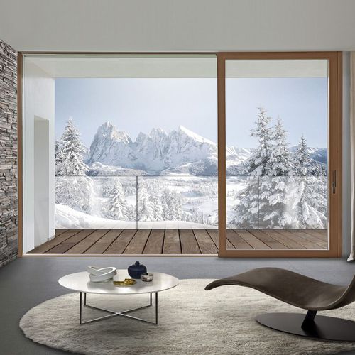 Baie vitrée levante-coulissante - ZERO - PB FINESTRE - en bois / en aluminium / à double vitrage