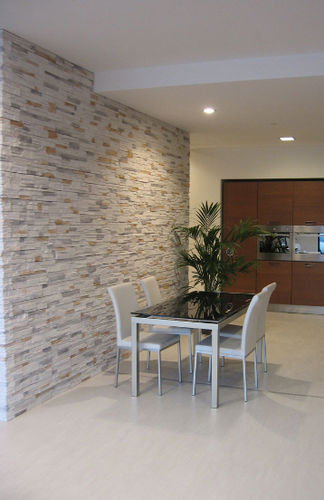 Plaquette de parement en pierre - AGILE BIANCO PERLA - RASTONE - d'extérieur / d'intérieur