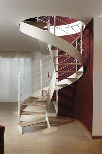 Escalier hélicoïdal - ELI AC 02 - RIZZI - à marches en bois / structure en acier / contemporain