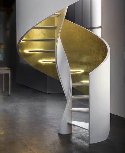 Escalier hélicoïdal - ELI AC 03 - RIZZI - à marches en pierre / structure en acier / contemporain