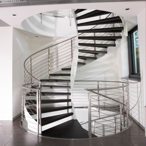 Escalier en colimaçon - ELI AC 12 - RIZZI - à marches en pierre / structure en acier inoxydable / contemporain