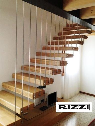 Escalier droit - STM 13 - RIZZI - quart tournant / à marches en bois / structure en métal