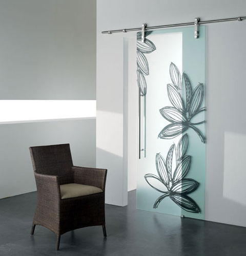 Porte d'intérieur - GHIBLI SAND PAINT  - CRISTAL PORTE D'ARREDO - en verre / coulissante / vitrée