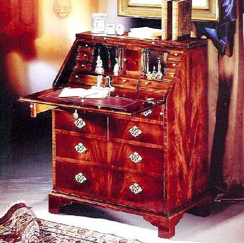 Meuble secrétaire de style - 166XBIS - SALCA ASIAGO - en acajou / avec rangement intégré / avec tiroirs