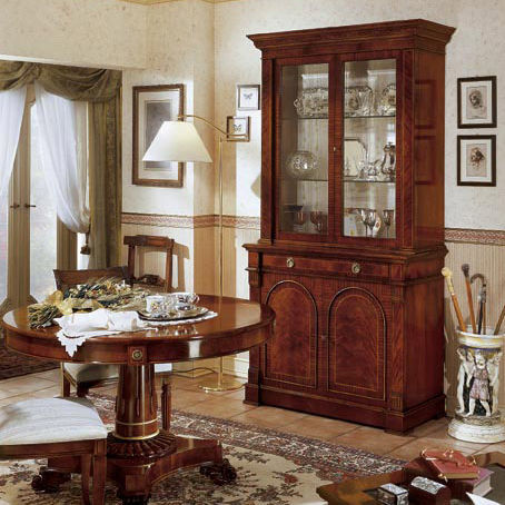 Vaisselier de style - 701X706X - SALCA ASIAGO - en acajou / en verre