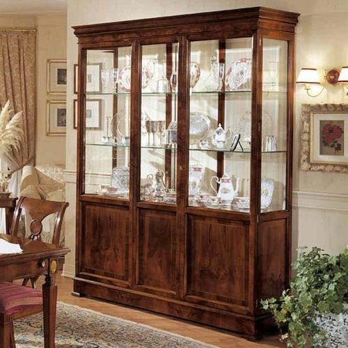 Vaisselier de style - 682N - SALCA ASIAGO - en noyer / en acajou / en verre