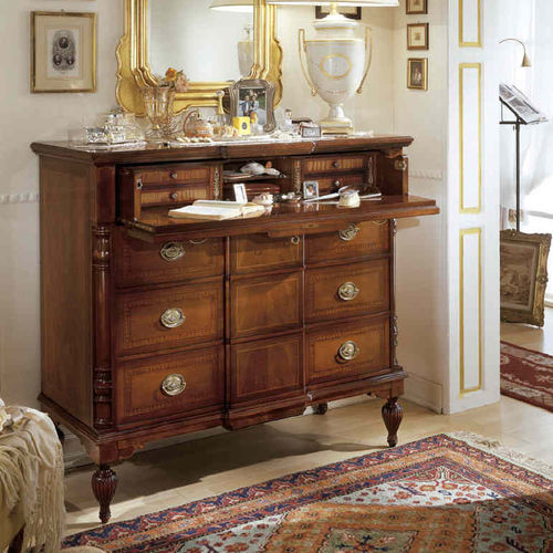 Commode classique - 770X B - SALCA ASIAGO - en noyer / avec tiroir / 6 tiroirs
