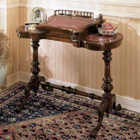 Bureau classique - 169X - SALCA ASIAGO - en acajou / ovale / avec piètement en acajou