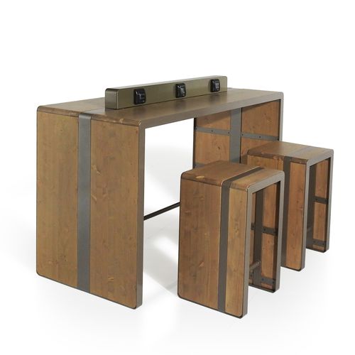Table mange-debout contemporaine - TAPE - FI.MA DI MASINI E FIGLI - en sapin / en acier / avec piètement en acier