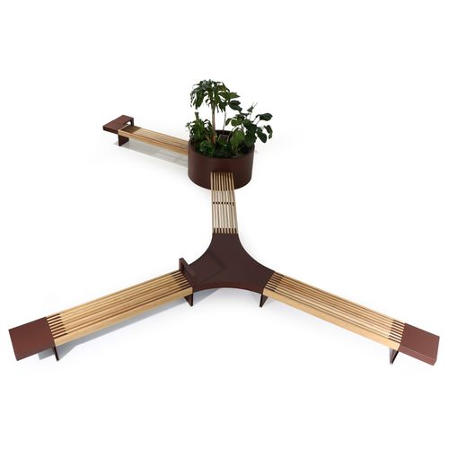 Banc public de style contemporain - Frame - FI.MA DI MASINI E FIGLI - en bois / en métal / avec dossier