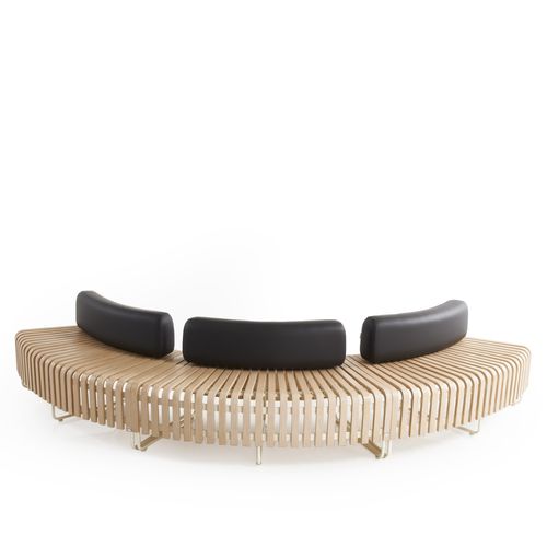 Banc public contemporain - Baus - FI.MA DI MASINI E FIGLI - en acier à revêtement par poudre / en plastique / avec dossier