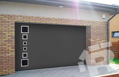 Porte de garage sectionnelle - PLEIN / WOODGRAIN - RYTERNA GROUP UAB - automatique